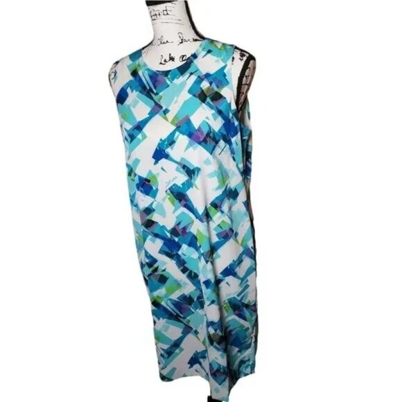 Calvin Klein Bodycon Midi Dress Geo Print - Picture 3 of 12